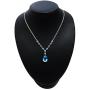 RB Gems Sterling Silver 925 Necklace Genuine Gemstone Pear 18X13 mm, Rhodium-Plated Finish