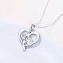 S925 Sterling Silver Lucky Elephant Love Heart Necklace for Women Daughter Girlfriend