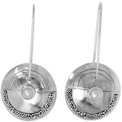 NOVICA Sterling Silver and Cultured Freshwater Pearl Drop Earrings, Moonlight Sand
