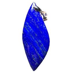 Lapis Pendant,Natural Royal Blue Lapis Lazuli Stone Jewelry For Woman Man Crystal 48x19x5mm Beads Silver Gemstone AAAA