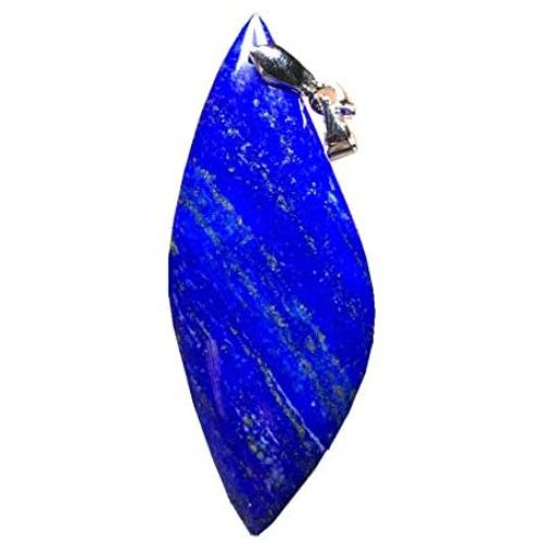 Lapis Pendant,Natural Royal Blue Lapis Lazuli Stone Jewelry For Woman Man Crystal 48x19x5mm Beads Silver Gemstone AAAA