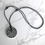 Magic Pagan Jewelry 2 sided Septagram 7 Pointed Fairy Star Heptagram Silver Pewter Unisex Pendant Necklace Money Luck Lucky Charm Protection Amulet Wicca Safe travel Talisman w Black Adjustable Cord