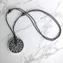 Magic Pagan Jewelry 2 sided Septagram 7 Pointed Fairy Star Heptagram Silver Pewter Unisex Pendant Necklace Money Luck Lucky Charm Protection Amulet Wicca Safe travel Talisman w Black Adjustable Cord
