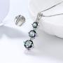 Aurora Tears Mystic Topaz Rainbow Jewelry Sets Women 925 Sterling Silver Crystal Necklaces/Earrings Set Wedding DS0043M