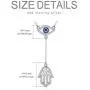PEIMKO Y Lariat 925 Sterling Silver Hamsa hand Evil Eye Pendant Necklace, Cubic Zirconia Protection Amulet Necklace for Women PEIMKO Y Lariat 925 Sterling Silver Hamsa hand Evil Eye Pendant Necklace, Cubic Zirconia Protection Amulet Necklace for Women