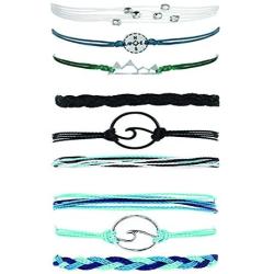 3 PcsVSCO String Wave Bracelet Adjustable Friendship Bracelet Handcrafted Jewelry Women (set A)