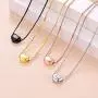 U7 Womens Tiny Heart Necklace Stainless Steel Link Chain 3D Vivid Love Hearts Pendant for Girls Lover, Customizable