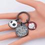 AKTAP The Nightmare Before Christmas Inspired Keychain Jack Skellington & Sally Jewelry You’re Braver Than You Believe