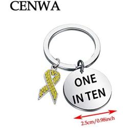CENWA Endo Awareness Jewelry One in Ten Keychain 1 in 10 Endometriosis Gift for Infertility Mom