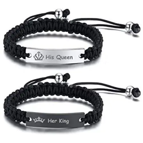 XUANPAI Personalized Handmade Braided Rope ID Plate Couples Bracelets for Women Men Friendship … XUANPAI Personalized Handmade Braided Rope ID Plate Couples Bracelets for Women Men Friendship …