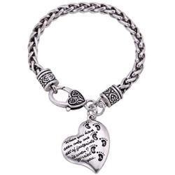 LIKGREAT Vintage Amulet Wiccan Star Majoras Mask Bracelet for Men Women with Wheat Link