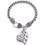 LIKGREAT Vintage Amulet Wiccan Star Majoras Mask Bracelet for Men Women with Wheat Link