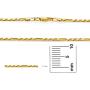 The Bling Factory 4mm 14k Yellow Gold Plated Flat Figaro Chain Necklace