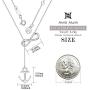 Annis Munn Anchor Infinity Pendant Women Necklace 925 Sterling Silver Women Jewelry Y shaped Adjustable Necklace for Teen Girls Best Gift for Her