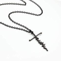 QIHOO Faith Cross Necklace for Women & Men– Delicate Cross Pendant Necklace Religious Jewelry