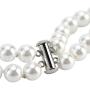 LEILE 8mm 18inch White Double row Faux Pearls Necklace Earring Jewelry Set for Women Girls