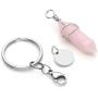 CrystalTears Semi-Precious Stone Keychain Chakra Healing Crystals Angel Reiki Pendulum Hexagonal Point Keyring Handbag Decor