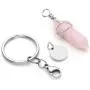 CrystalTears Semi-Precious Stone Keychain Chakra Healing Crystals Angel Reiki Pendulum Hexagonal Point Keyring Handbag Decor