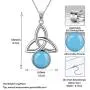 Jewmon Celtic Knot Birthstone Necklace Irish Birthday Gift for Women Girls Sterling Silver Trinity Love Knot Wish Stone Birthstone Crystal Collection Necklace Jewelry Best Gift Ideas