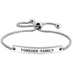 Forever Family Sentimental Message Faith Mantra Cuff Bangle Pretty Bracelet for Loved Ones