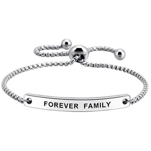 Forever Family Sentimental Message Faith Mantra Cuff Bangle Pretty Bracelet for Loved Ones Forever Family Sentimental Message Faith Mantra Cuff Bangle Pretty Bracelet for Loved Ones