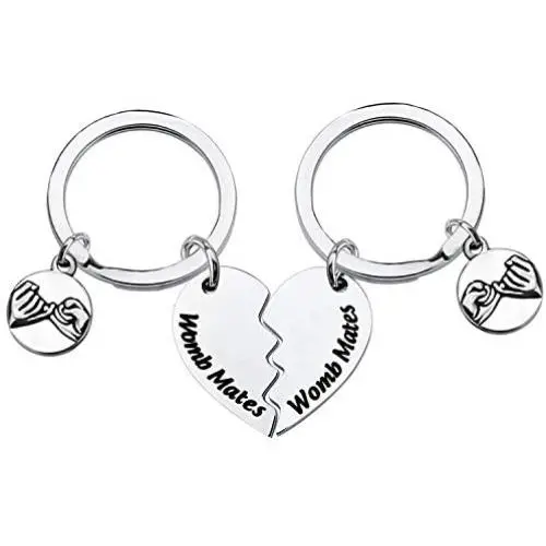 BAUNA Twin Jewelry Twin Matching Keychains Set for 2 Womb Mates Key Ring Pinky Promise BFF Jewelry for Twin Sisters Brothers Pinky Swear Best Gift BAUNA Twin Jewelry Twin Matching Keychains Set for 2 Womb Mates Key Ring Pinky Promise BFF Jewelry for Twin Sisters Brothers Pinky Swear Best Gift
