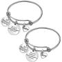No Matter Where Mother Daughter Bangle Bracelets Gifts The Love Between Mother and Daughter Is Forever