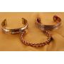 Touchstone Indian Handcrafted Healing Copper Bracelet Peace Chakra Yoga Meditation Mantra Jewelry Cuff for Women and Men.