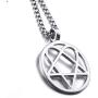 Elfasio Mens Womens Stainless Steel Pendant Necklace Heartagram Star Heart Him Chain Vintage jewelry