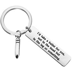ENSIANTH Take a Bullet for You Keychain Bullet Keychain for Friend Encouragement Gift for Her