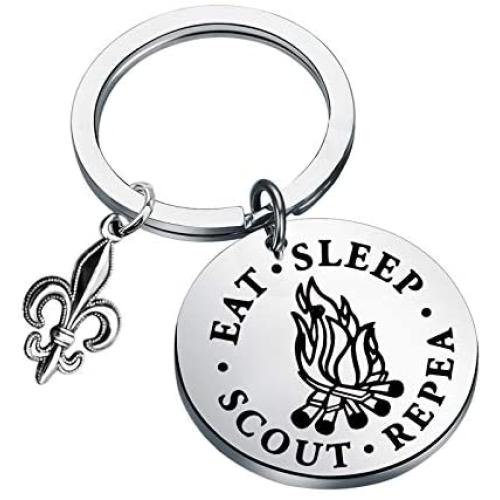 FAADBUK Scout Life Keychain Scouting Gift Eat Sleep Scout Repeat Jewelry Scout Oath Inspired Gift Scout Honor Gifts