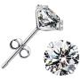 Cubic Zirconia Hypoallergenic Stud Earrings for Women Men Girls, BAMOER Sterling Silver with 14K White Gold Multi-Element Earring