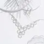 Masiter Rhinestone Necklace Crystal Earrings Glitter Tennis Chain 2Pcs Wedding Bridal Bridesmaid Costume Jewelry Set for Women and Girls