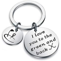 Zuo Bao Dad Golf Keychain Golf Jewelry Golfer Gift I Love You to The Green and Back Keychain Gift for Golf Players