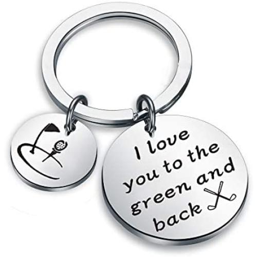 Zuo Bao Dad Golf Keychain Golf Jewelry Golfer Gift I Love You to The Green and Back Keychain Gift for Golf Players
