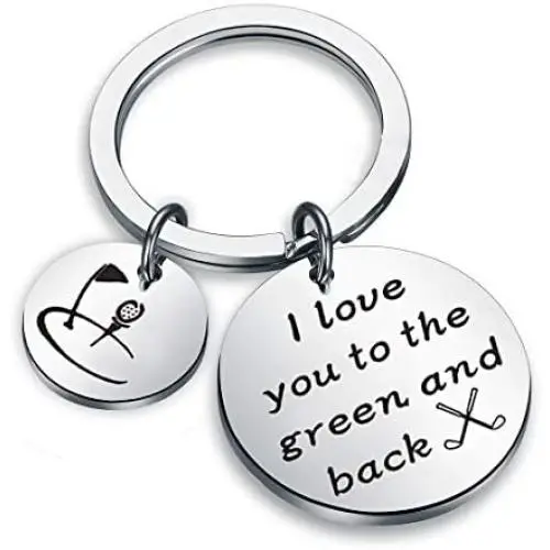 Zuo Bao Dad Golf Keychain Golf Jewelry Golfer Gift I Love You to The Green and Back Keychain Gift for Golf Players
