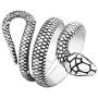 MZC Jewelry Men Snake Statement Ring Vintage Gothic Cobra Wrap Ring Punk Style Women Stainless Steel Ring Size 8 to 12