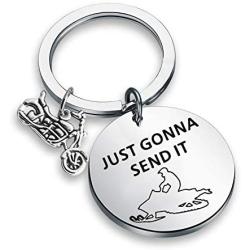 WUSUANED Snowmobiler Gift Just Gonna Send It Snowmobile Keychain Snowmobiling Gift for Riding Lover