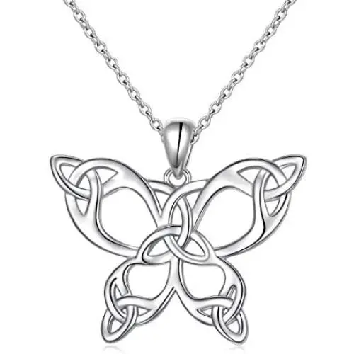 925 Sterling Silver Celtic Knot Butterfly Pendant Necklace for Women Butterfly Lovers Gifts Jewelry 925 Sterling Silver Celtic Knot Butterfly Pendant Necklace for Women Butterfly Lovers Gifts Jewelry