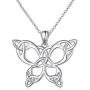 925 Sterling Silver Celtic Knot Butterfly Pendant Necklace for Women Butterfly Lovers Gifts Jewelry