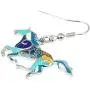 NEWEI Enamel Alloy Sweet Running Horse Earrings Drop Dangle Fashion Animal Jewelry for Women Girls Gift