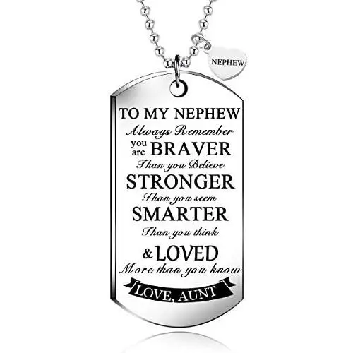 To My nephew Pendant Necklace Jewelry Encouragement Gift from aunt Inspirational Gifts For nephew Jewelry To My nephew Pendant Necklace Jewelry Encouragement Gift from aunt Inspirational Gifts For nephew Jewelry