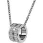 Jude Jewelers Stainless Steel Two Eternity Rings Charm Statement Wedding Party Collar Necklace