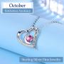 Mothers Day Birthday Gifts for Mom I Love You to the Moon and Back April May Birthstone Necklace Simulated Diamond Emerald Pearl and More stones Necklace for Her Sterling Silver