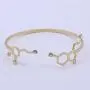 SENFAI Dopamine Serotonin Birthstone Cuff Bracelet 3 Tone Adjustable Great Gift for Women (March, gold-plated-brass)