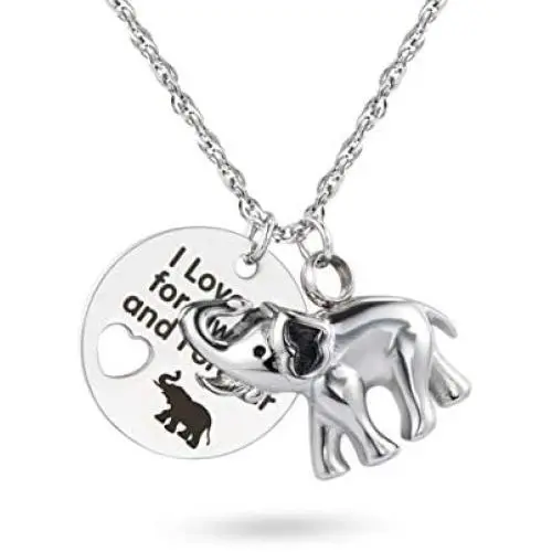 I Love You for Always and Forever Elephant Urn Necklace for Ashes Cremation Urn Pendant Keepsake Jewelry I Love You for Always and Forever Elephant Urn Necklace for Ashes Cremation Urn Pendant Keepsake Jewelry