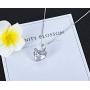 Love Heart Pendant Necklace Zircon Rhodium-plated Copper Jewelry Gifts For Women 18+2