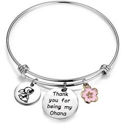 BAUNA Ohana Bracelet for Women Family BBF Thanks for Being My Ohana Bracelet Hawaiian Bracelets Jewelry for Aloha