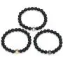 Linsoir Beads Trendy Baseball Bracelet Lava Stone/White Howlite/Matte Black Stone Beaded Bracelet Sports Jewelry for Boy Gift Jewelry 1 pc