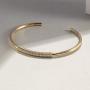 CIUNOFOR Cuff Bracelet for Women Girls Gold Plated Inspired Antique Stainless Steel Twisted Bangle